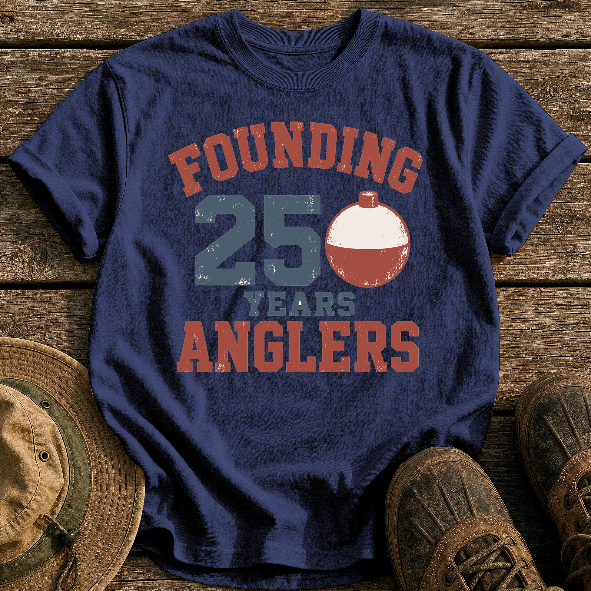 Founding Anglers 250 Years tee - True Navy - front
