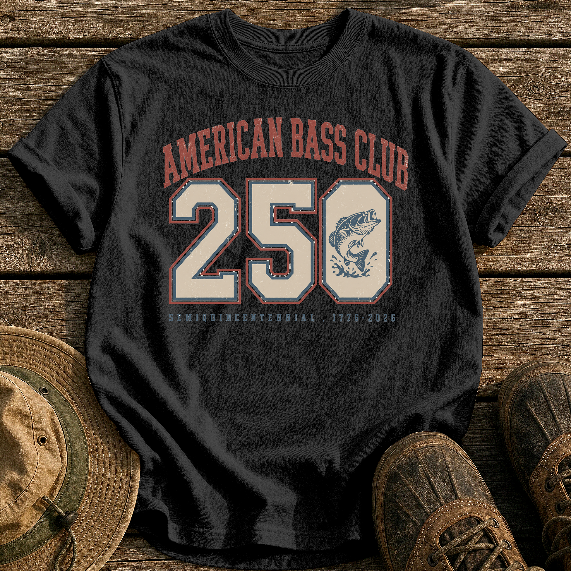 American Bass Club 250 tee - Black - front