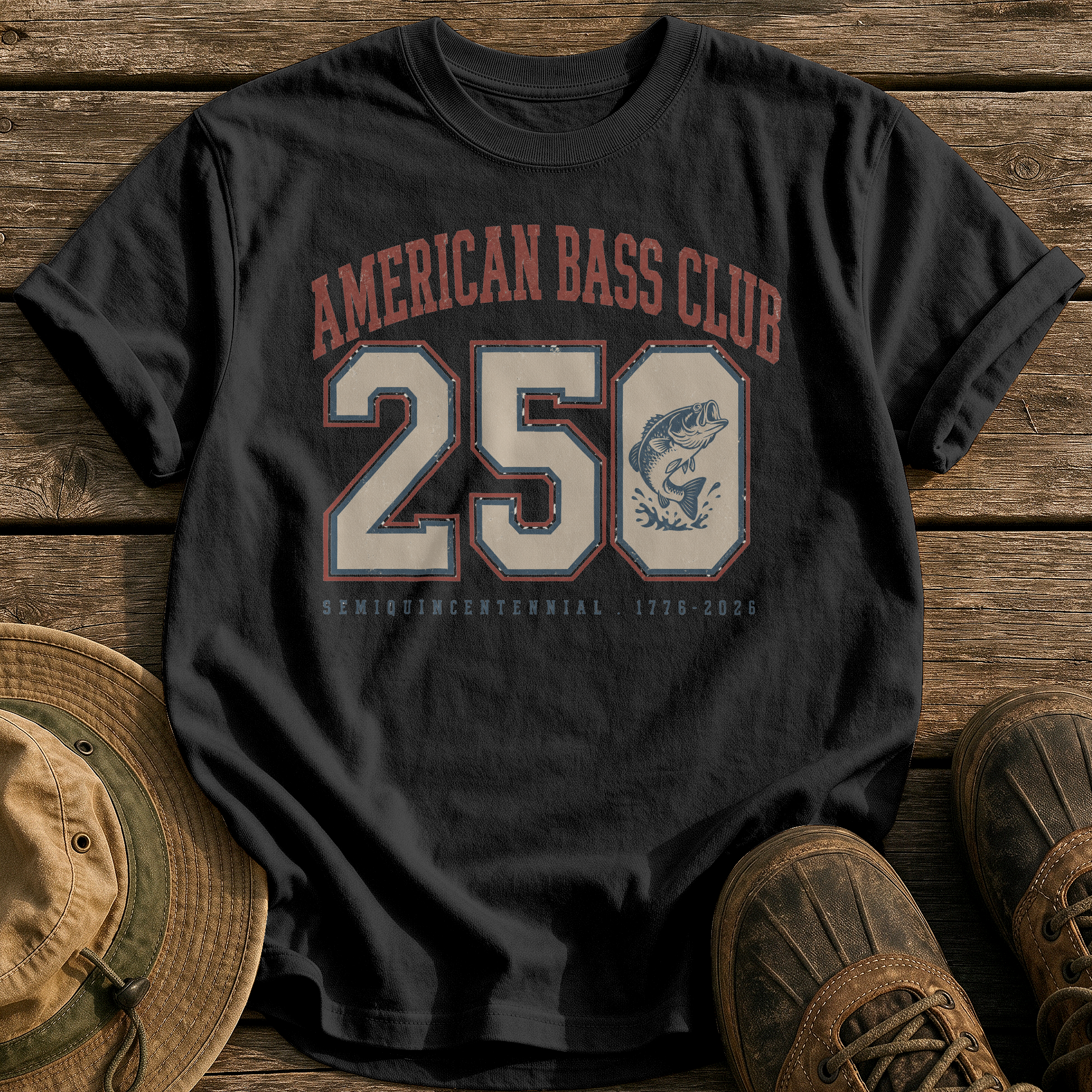 American Bass Club 250 tee - Black - front