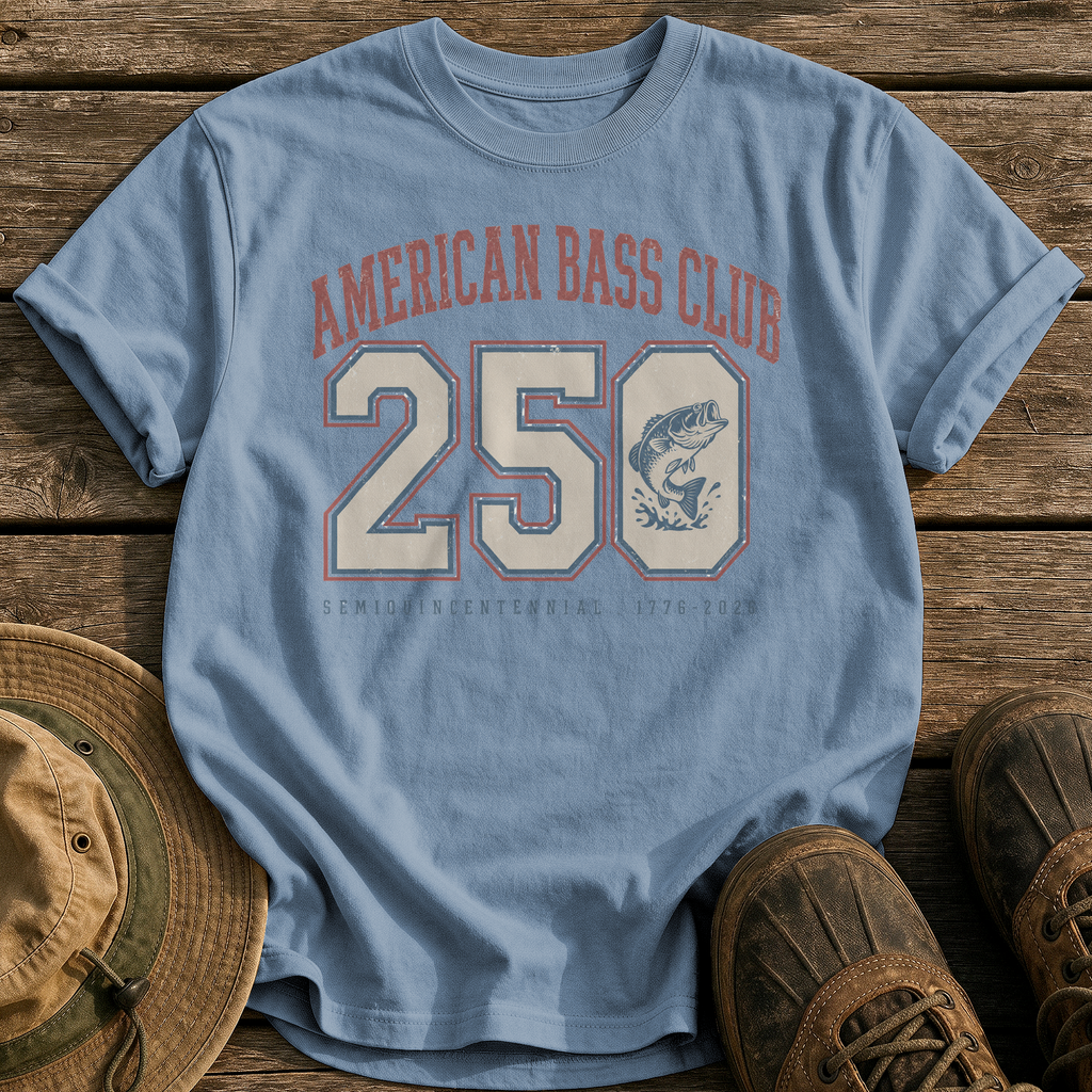 American Bass Club 250 tee - Blue Jean - front