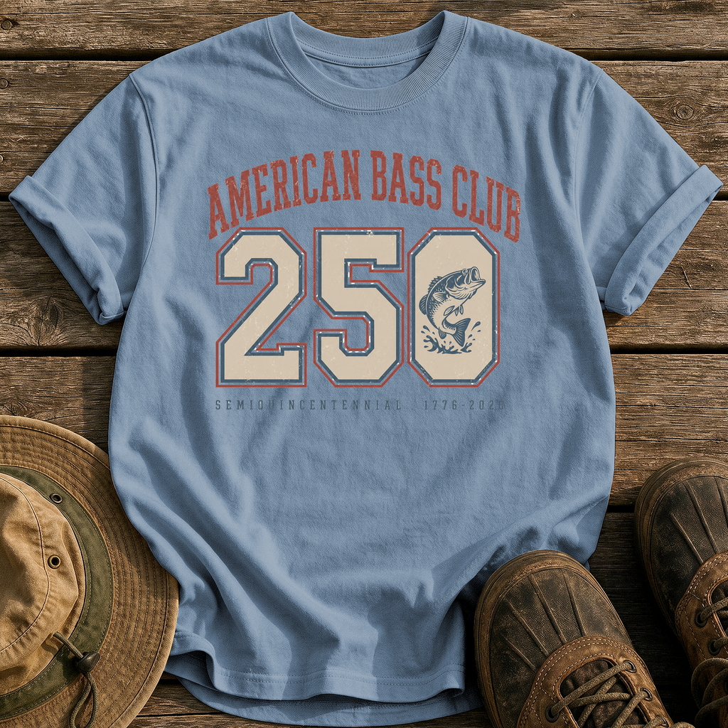 American Bass Club 250 tee - Blue Jean - front