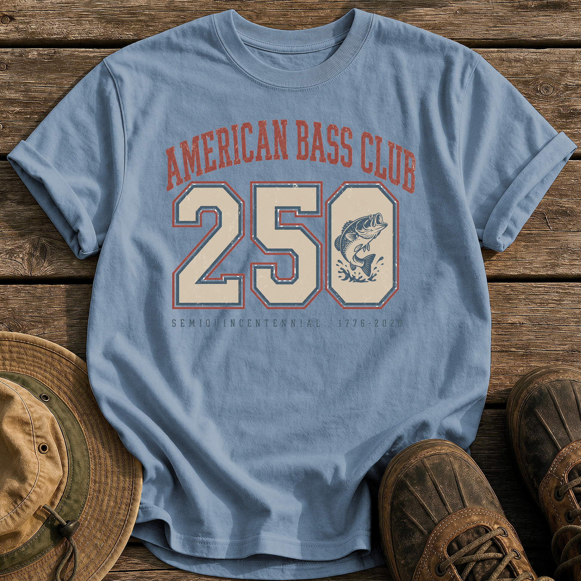American Bass Club 250 tee - Blue Jean - front