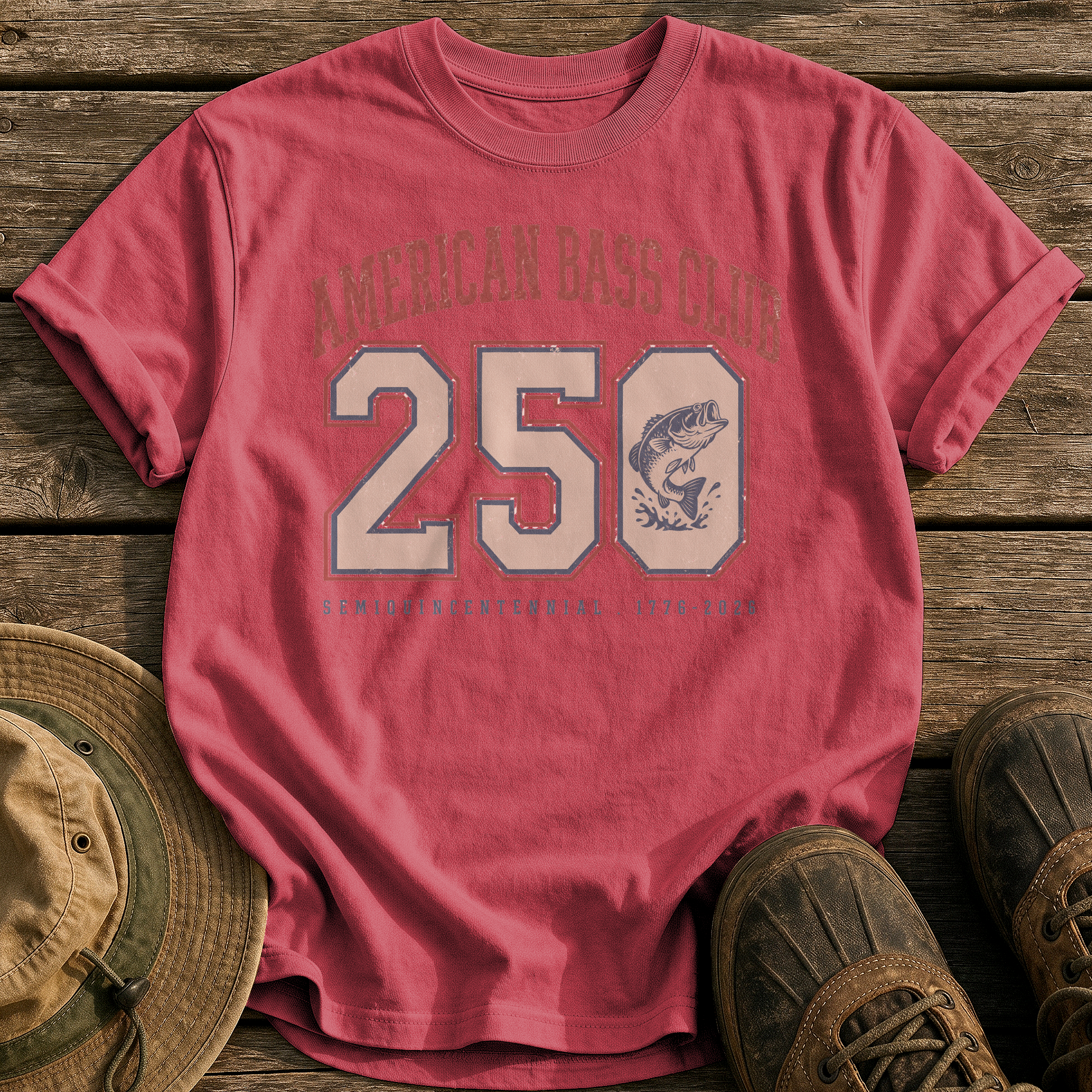 American Bass Club 250 tee - Chili - front