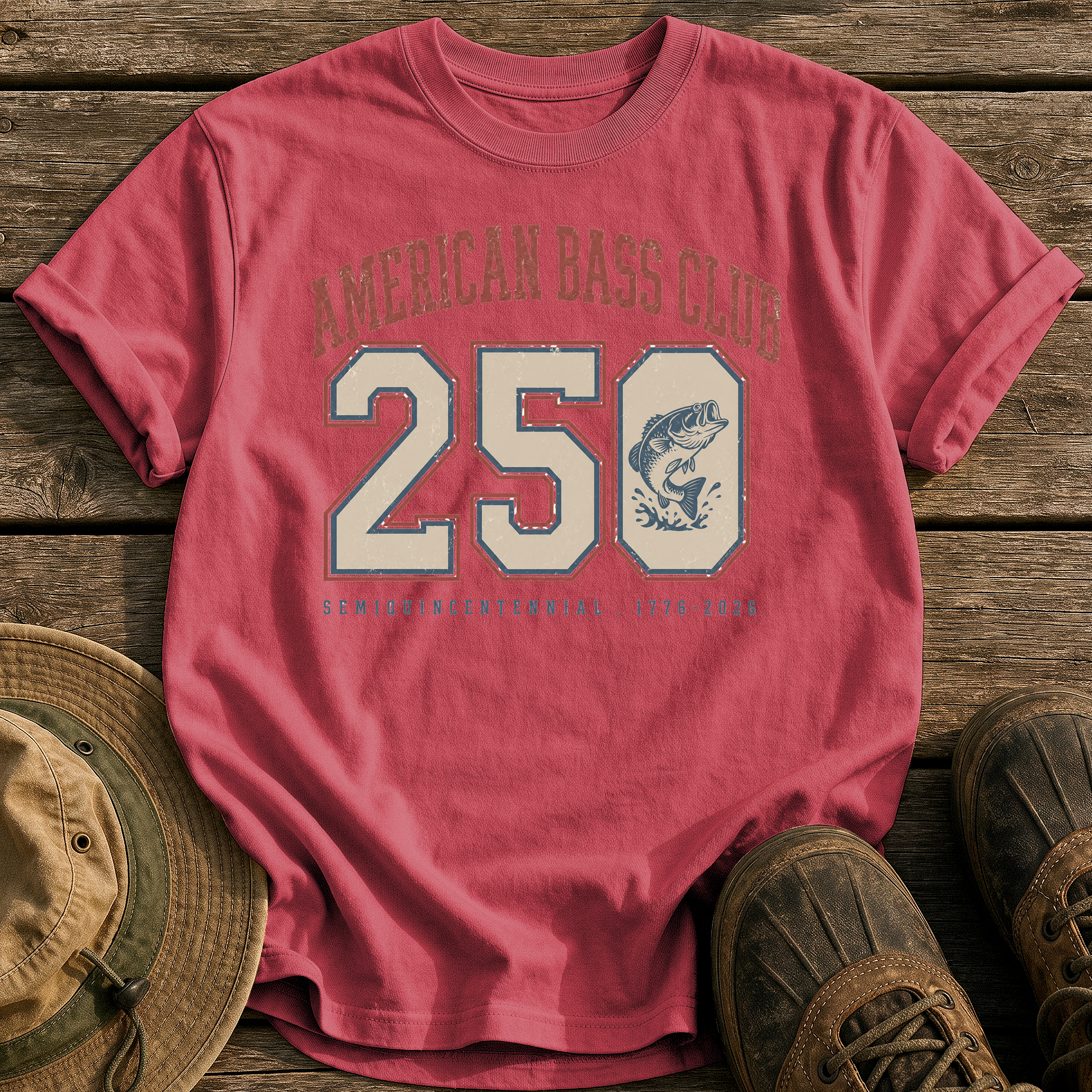 American Bass Club 250 tee - Chili - front