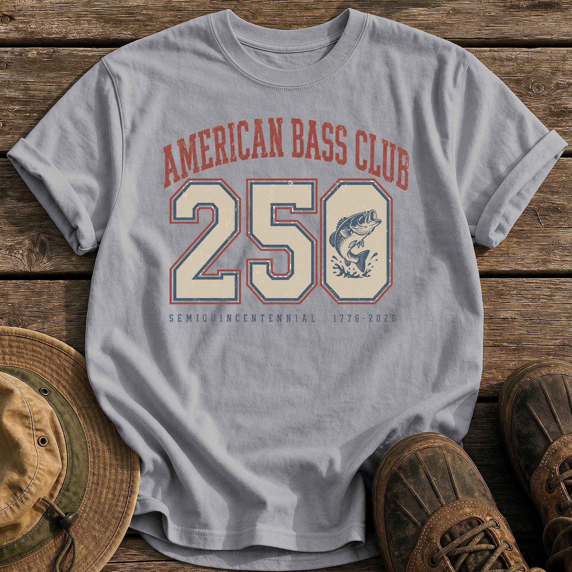 American Bass Club 250 tee - Grey - front