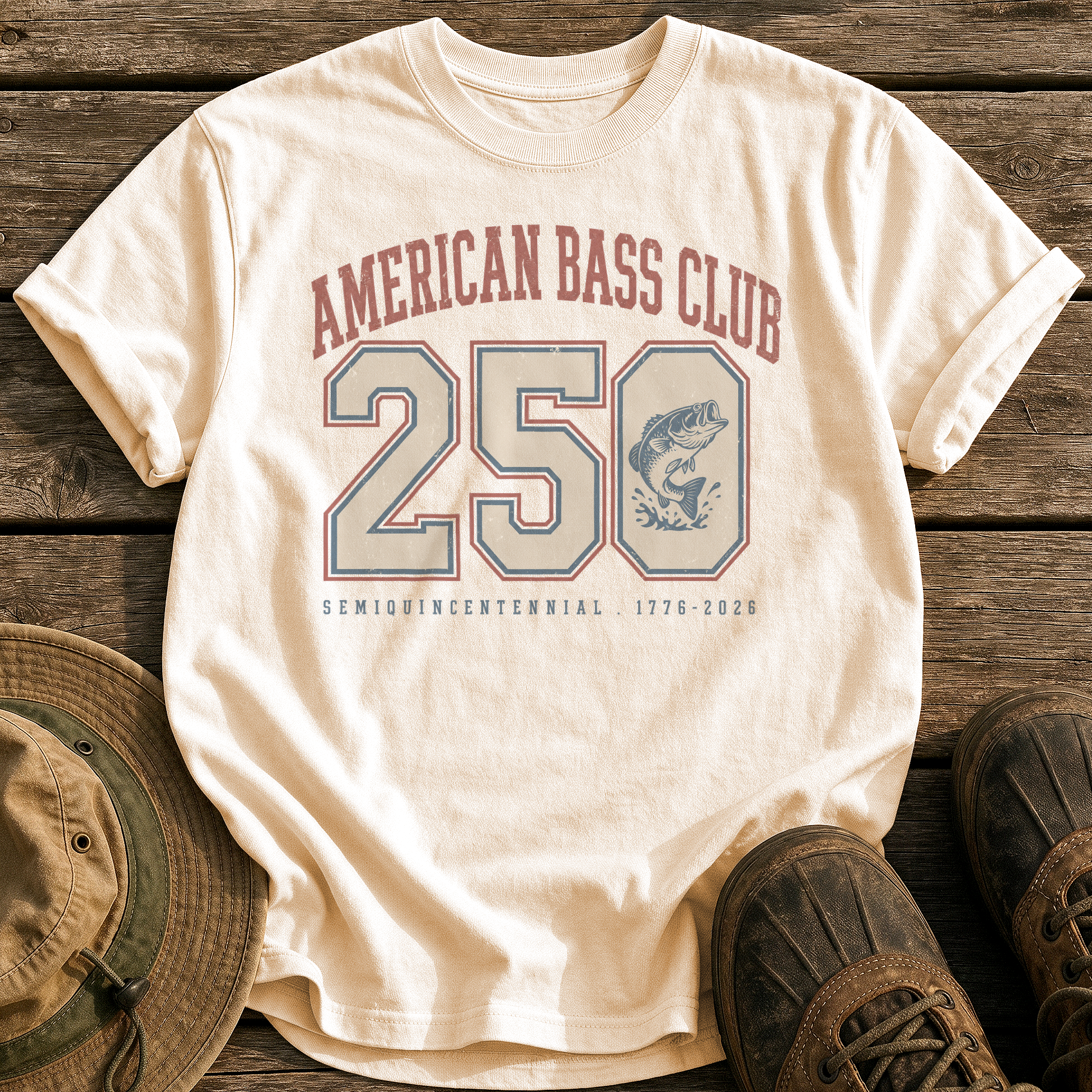 American Bass Club 250 tee - Ivory - front