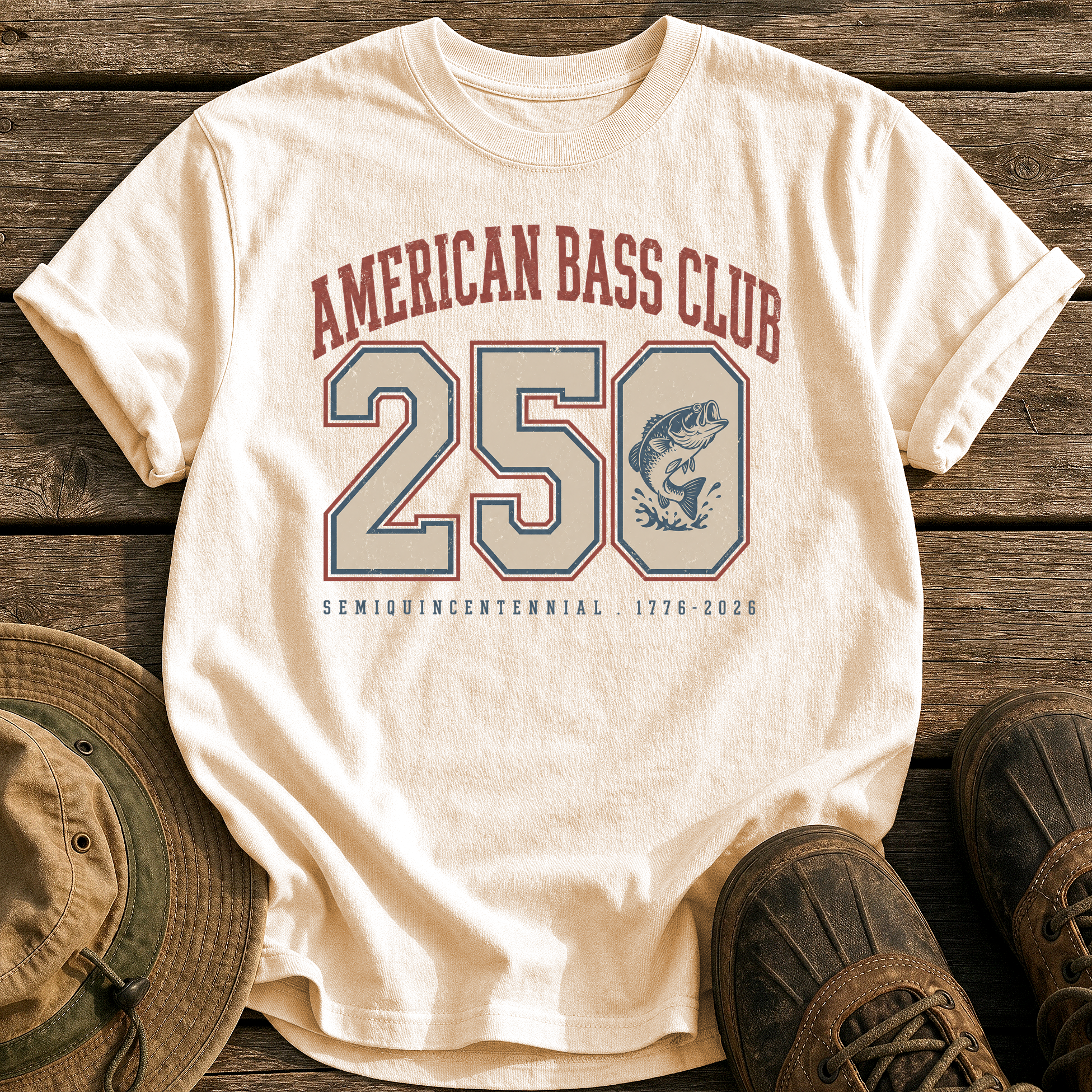 American Bass Club 250 tee - Ivory - front