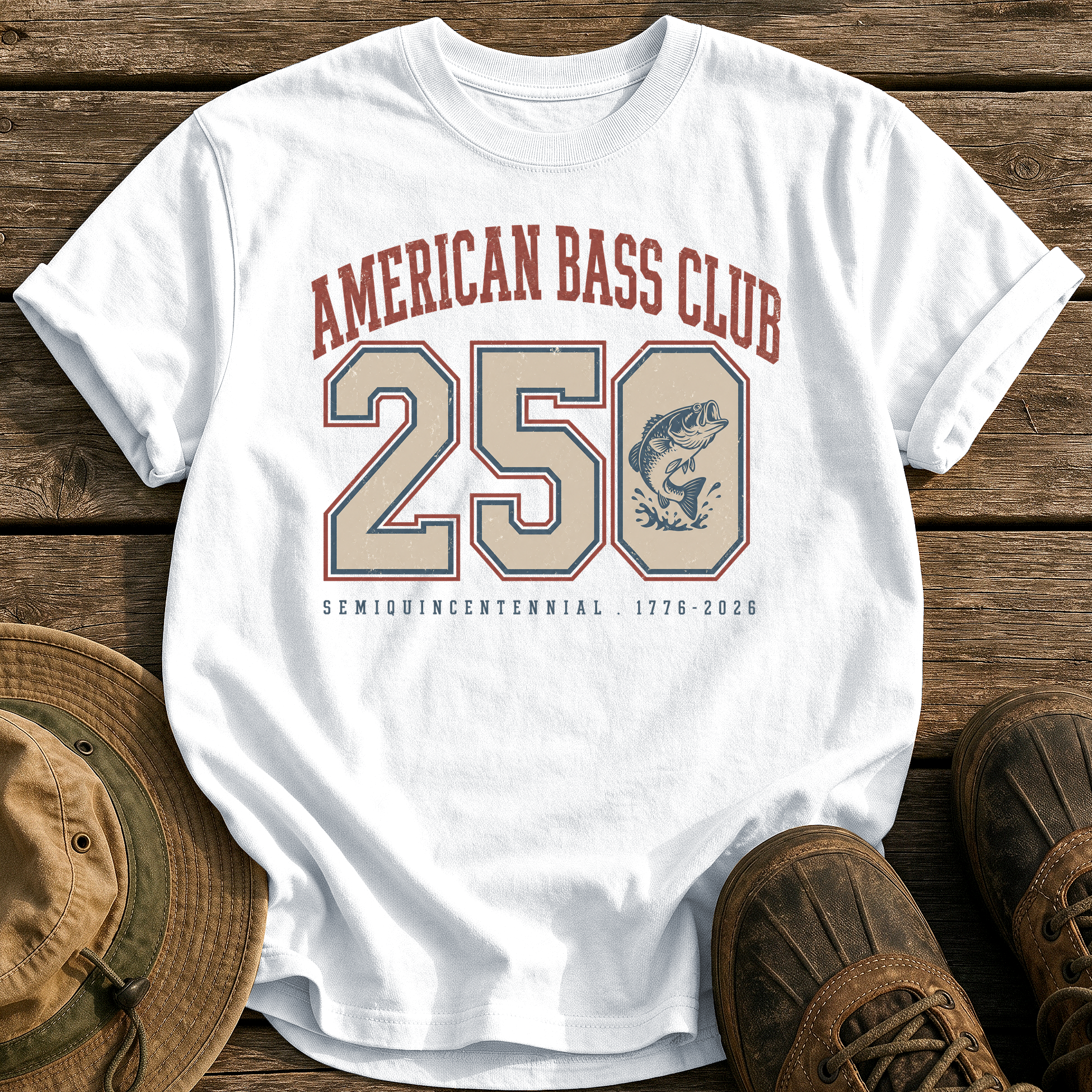 American Bass Club 250 tee - White - front