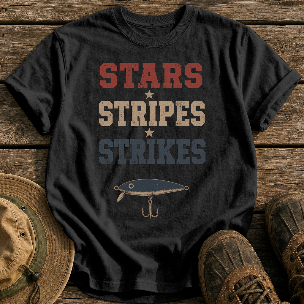 Stars Stripes Strikes tee - Black - front