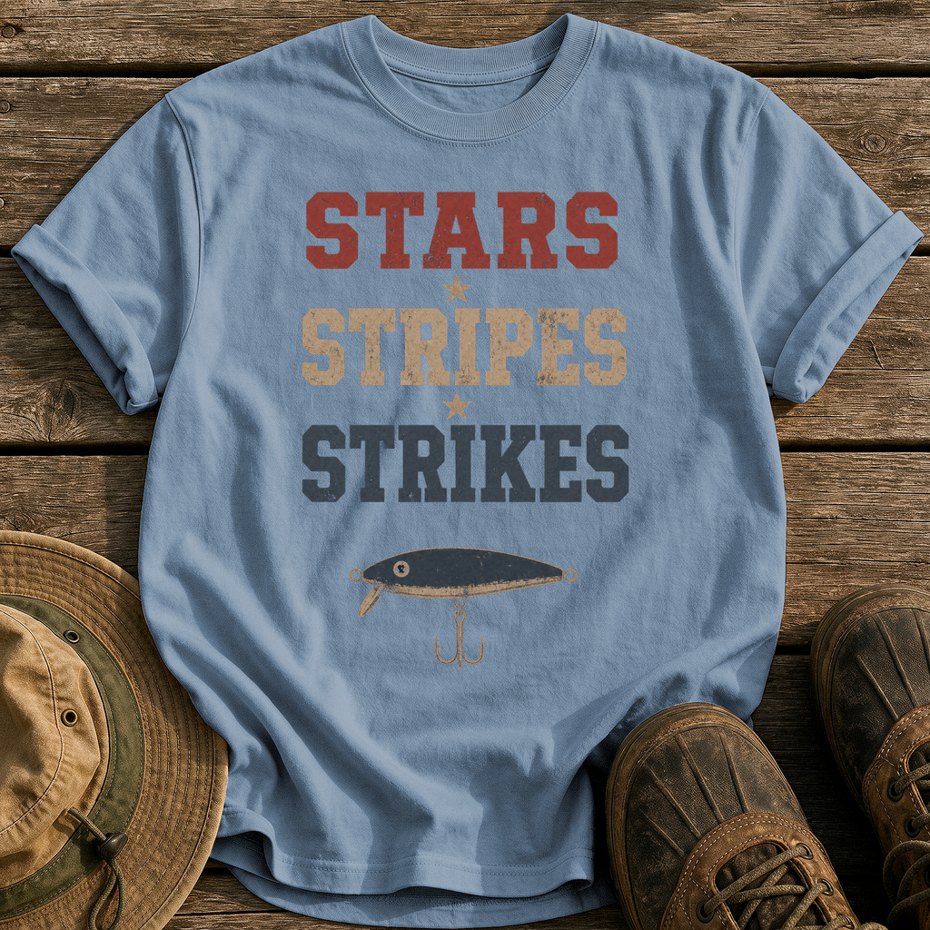Stars Stripes Strikes tee - Blue Jean - front