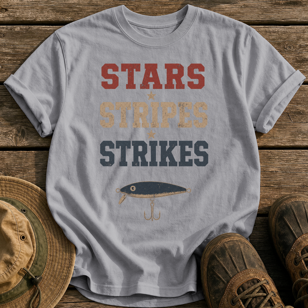 Stars Stripes Strikes tee - Grey - front