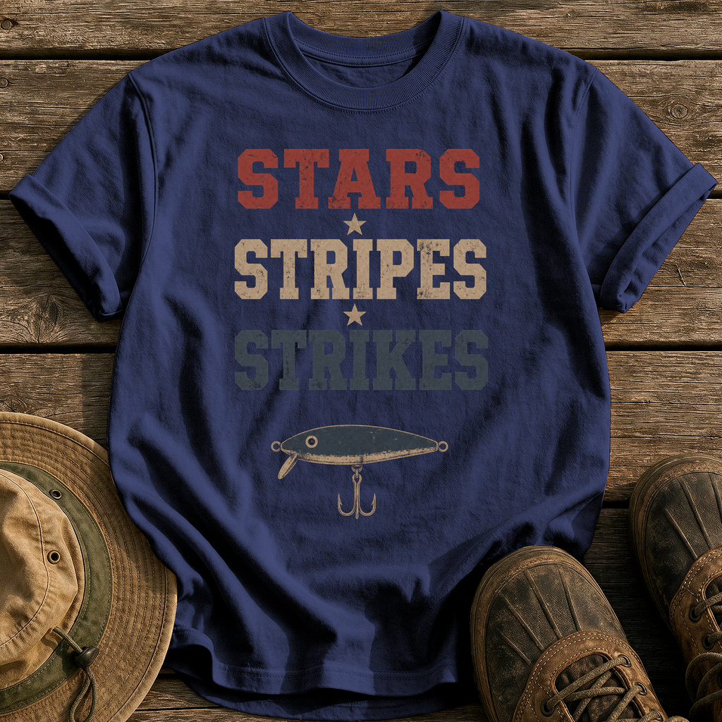 Stars Stripes Strikes tee - True Navy - front