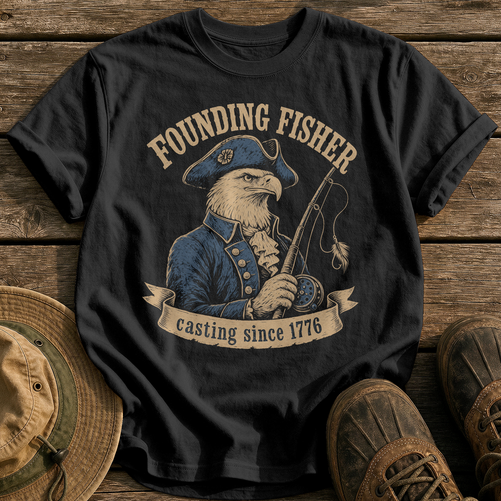Founding Fisher tee - Black - front