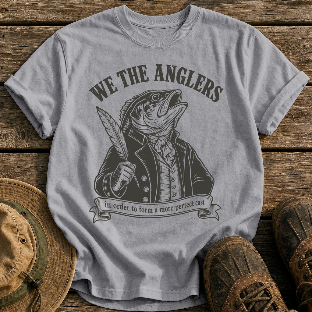 We the Anglers tee - Grey - front