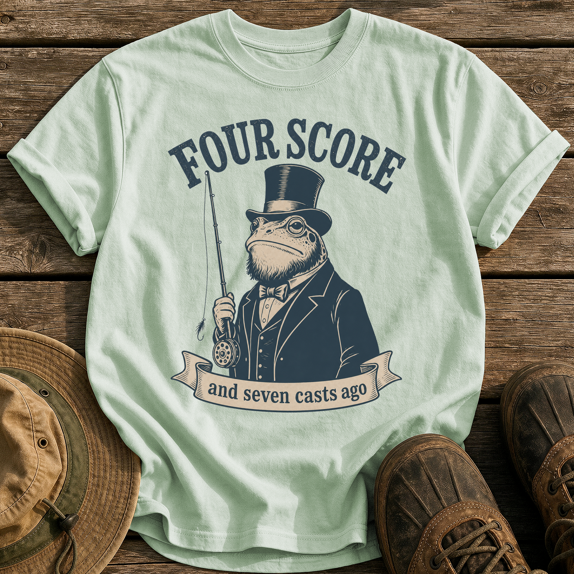 Four Score Seven Casts tee - Bay - front