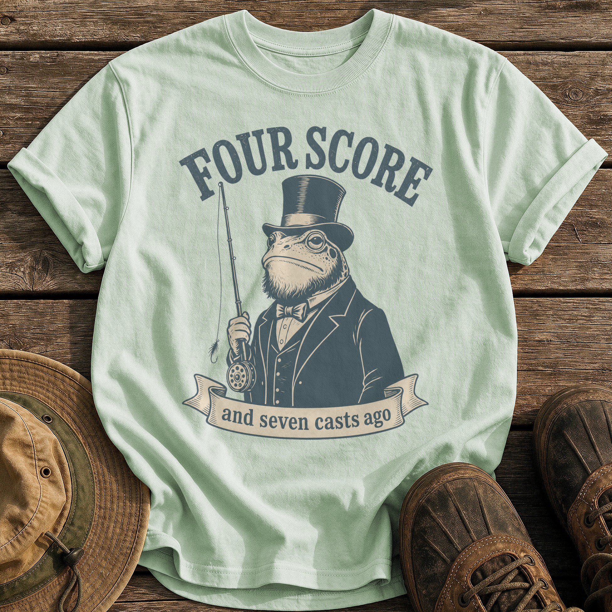 Four Score Seven Casts tee - Bay - front