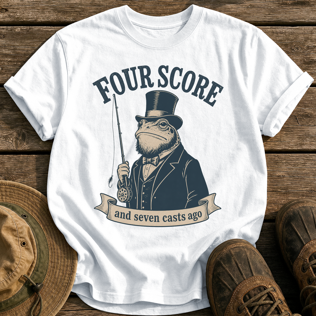 Four Score Seven Casts tee - White - front