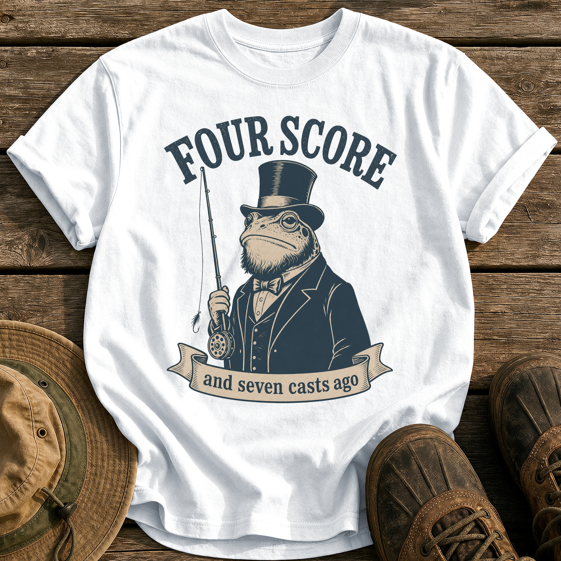 Four Score Seven Casts tee - White - front