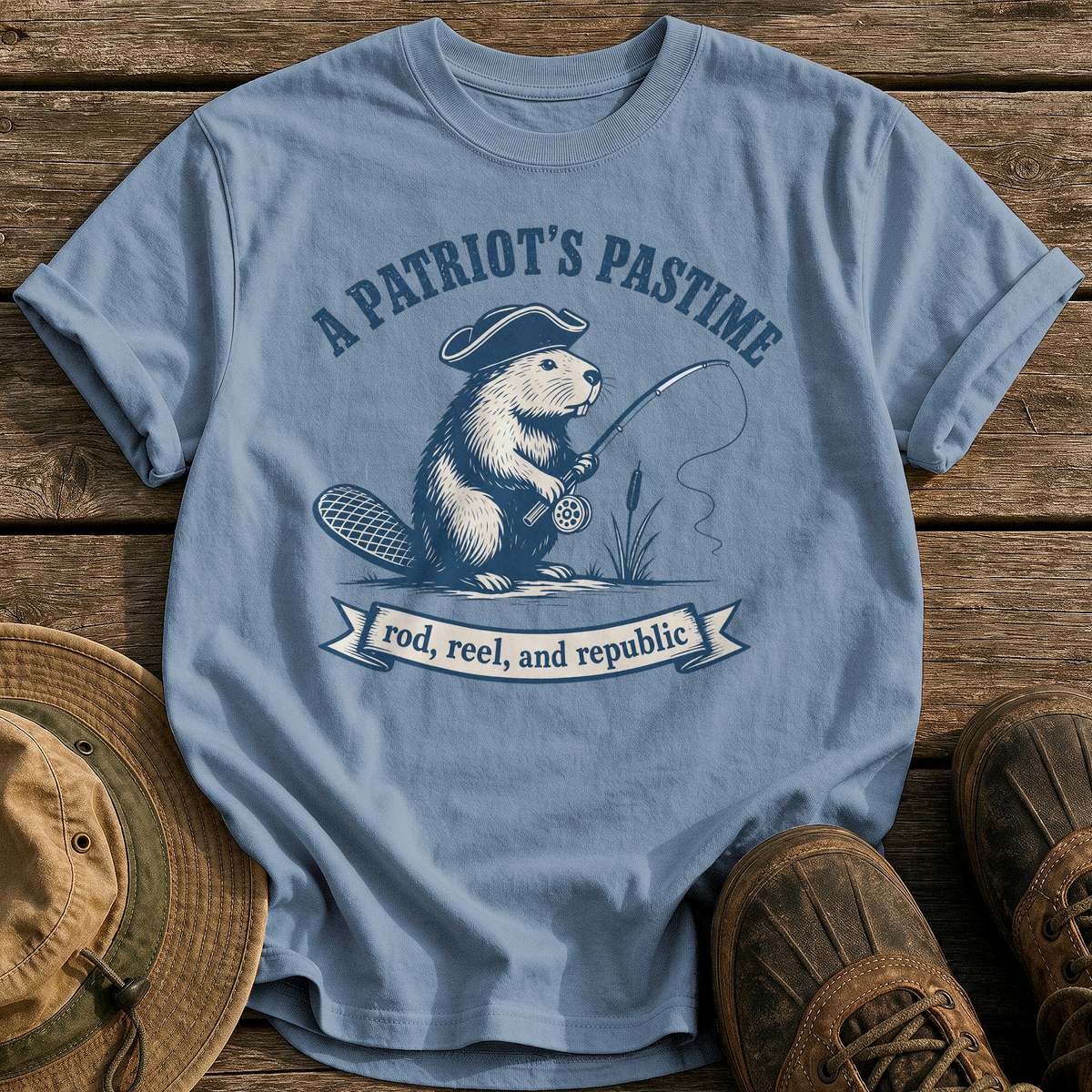 A Patriot's Pastime tee - Blue Jean - front