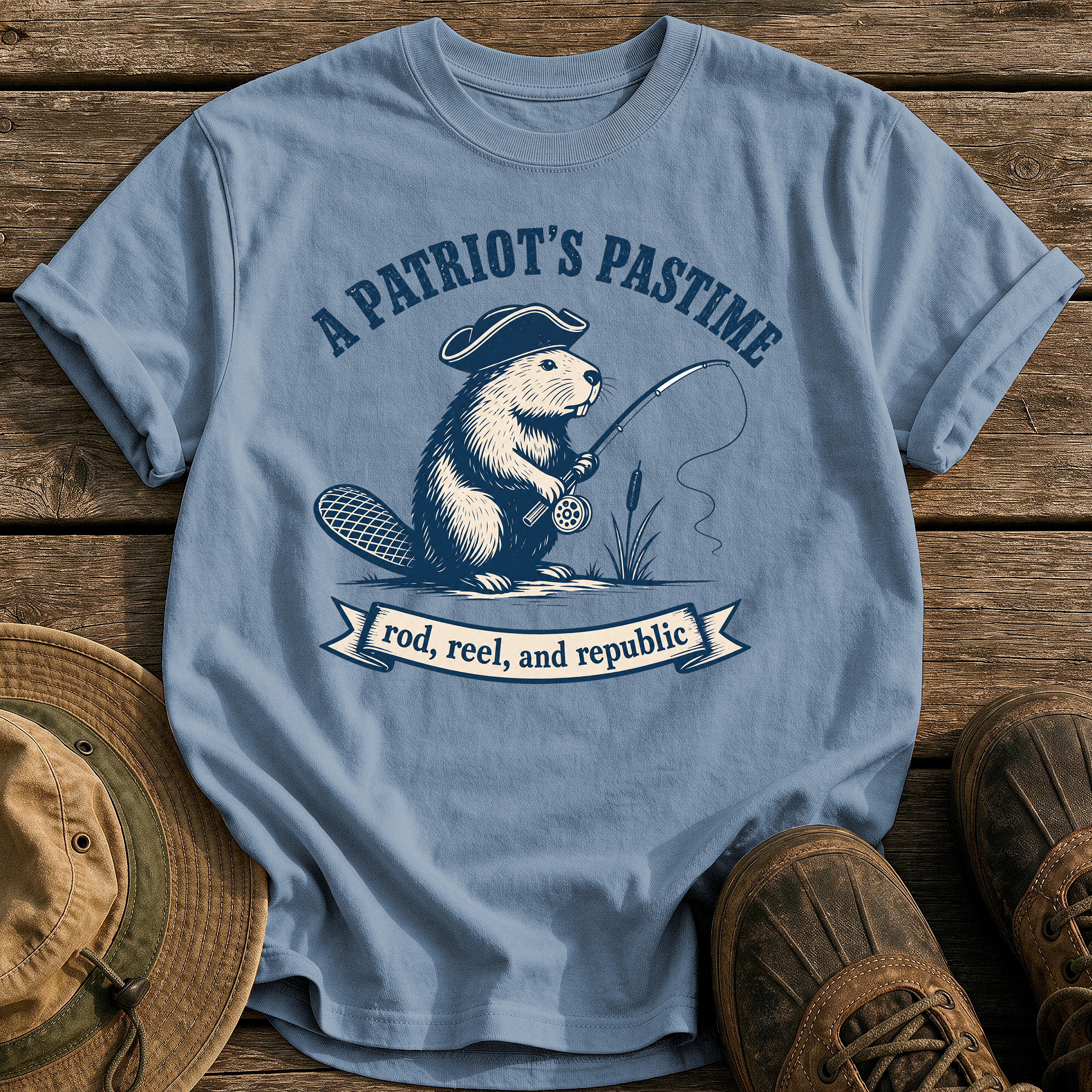 A Patriot's Pastime tee - Blue Jean - front