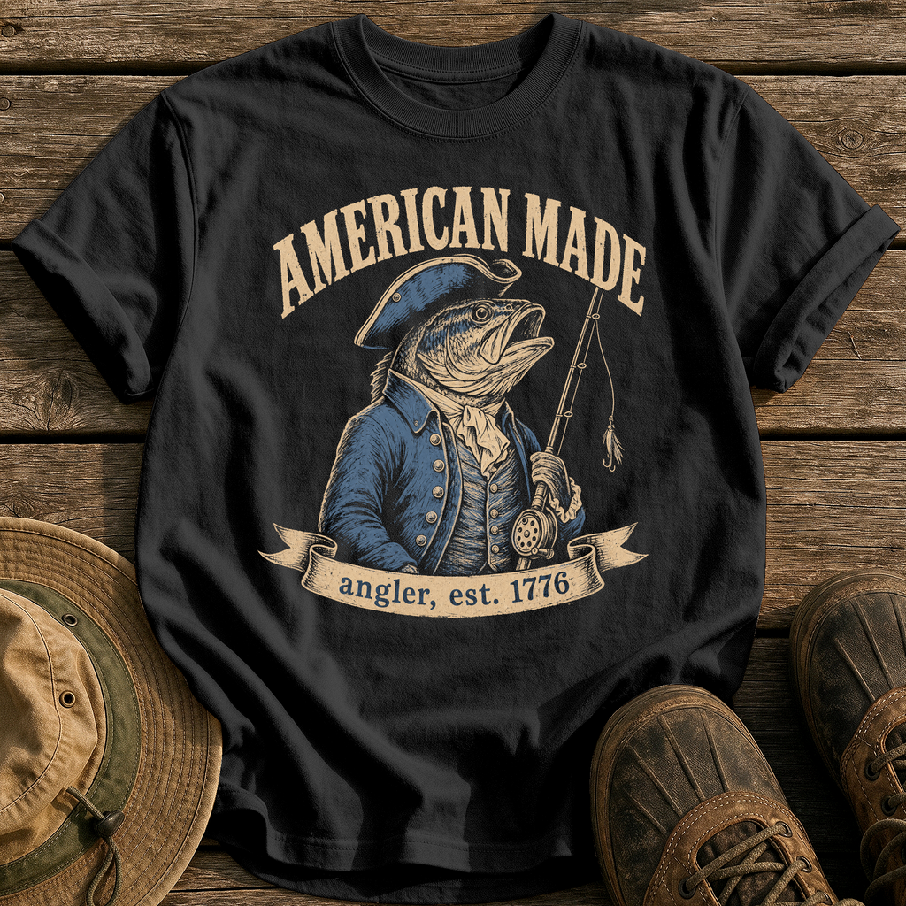 American Made Angler tee - Black - front