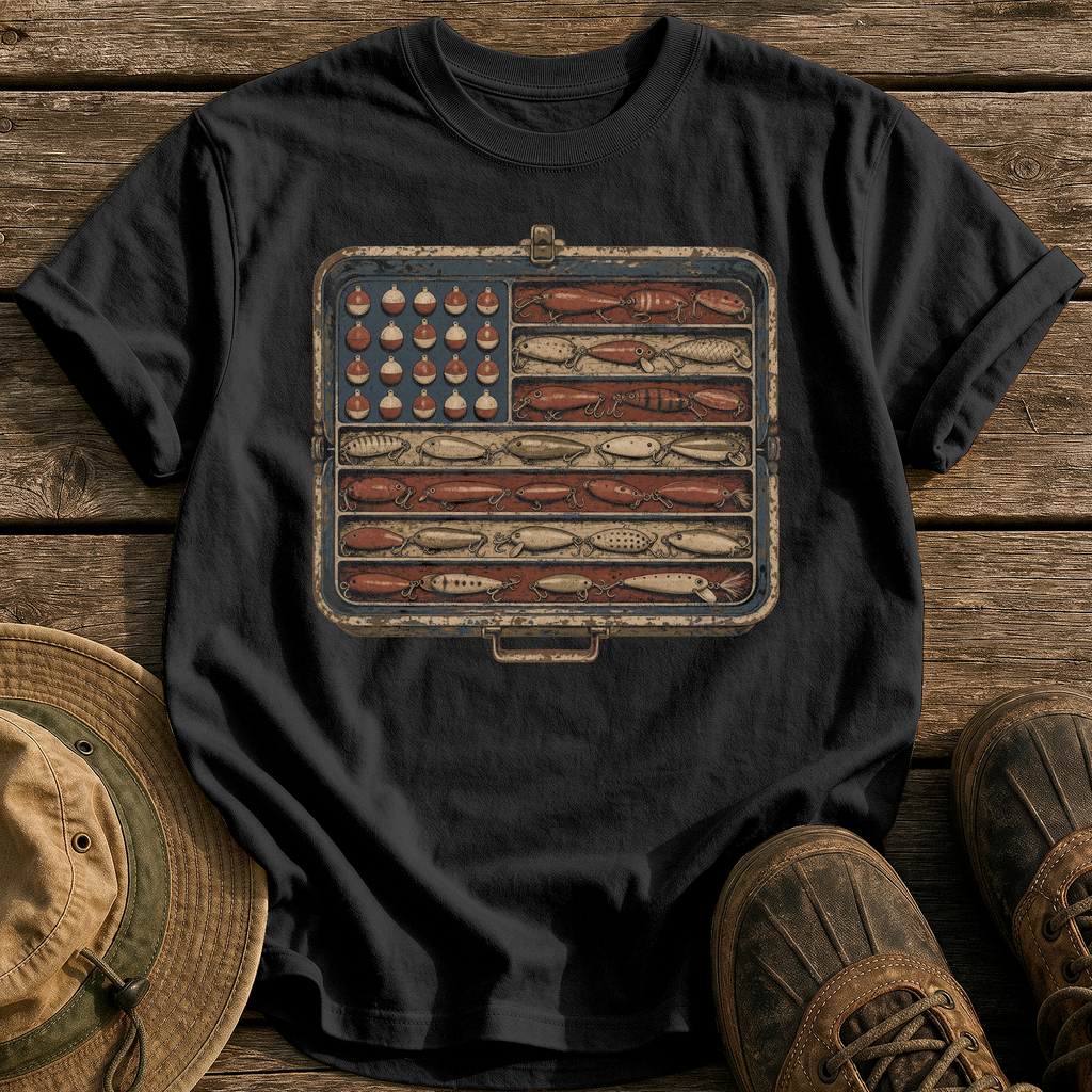Tackle Box Old Glory tee - Black - front