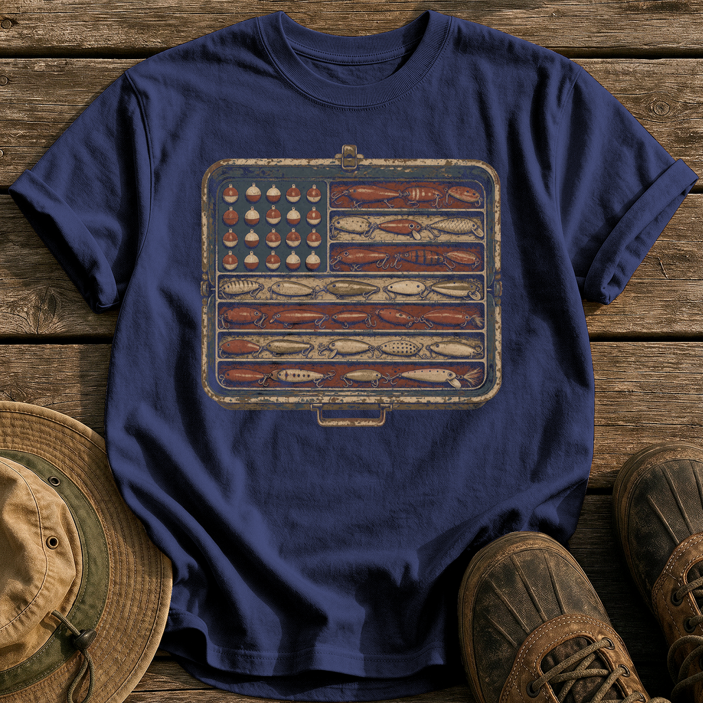 Tackle Box Old Glory tee - True Navy - front