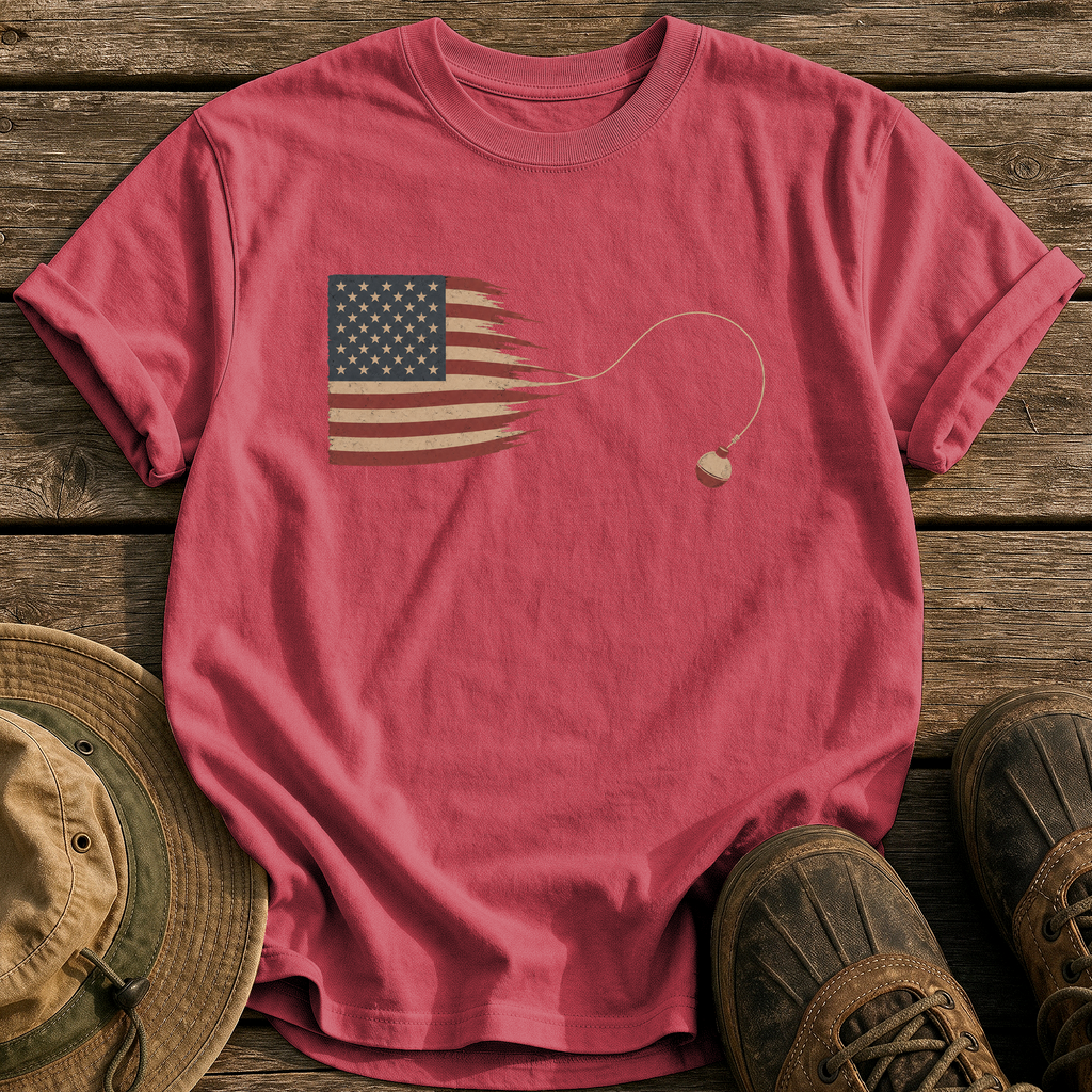 Casting Stripes tee - Chili - front