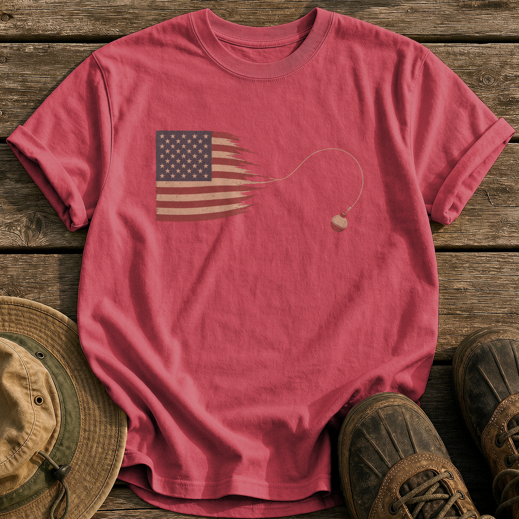 Casting Stripes tee - Chili - front