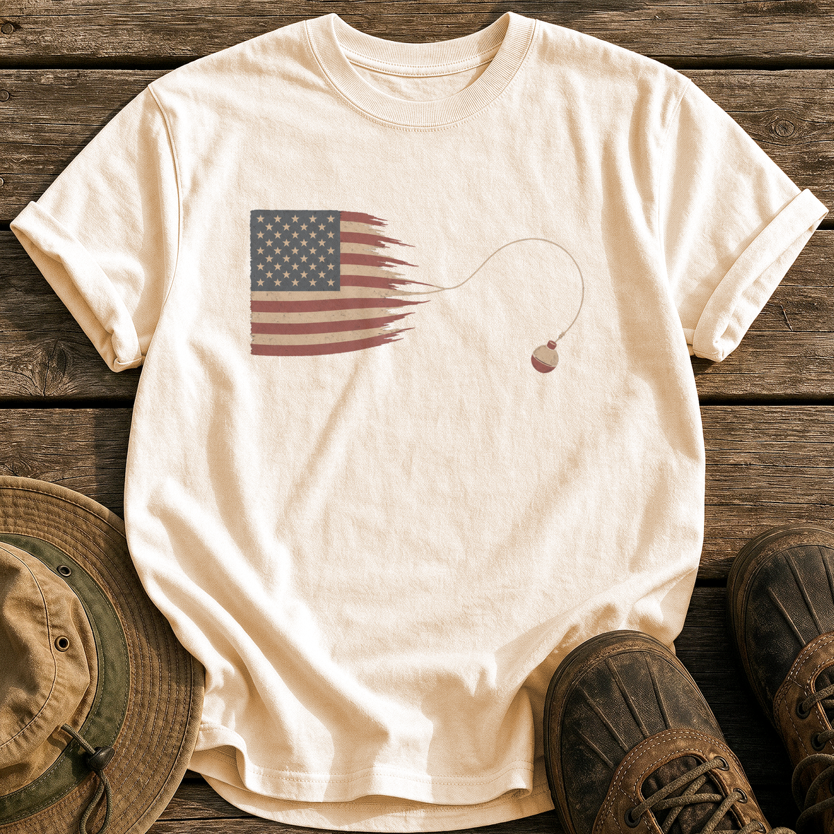 Casting Stripes tee - Ivory - front