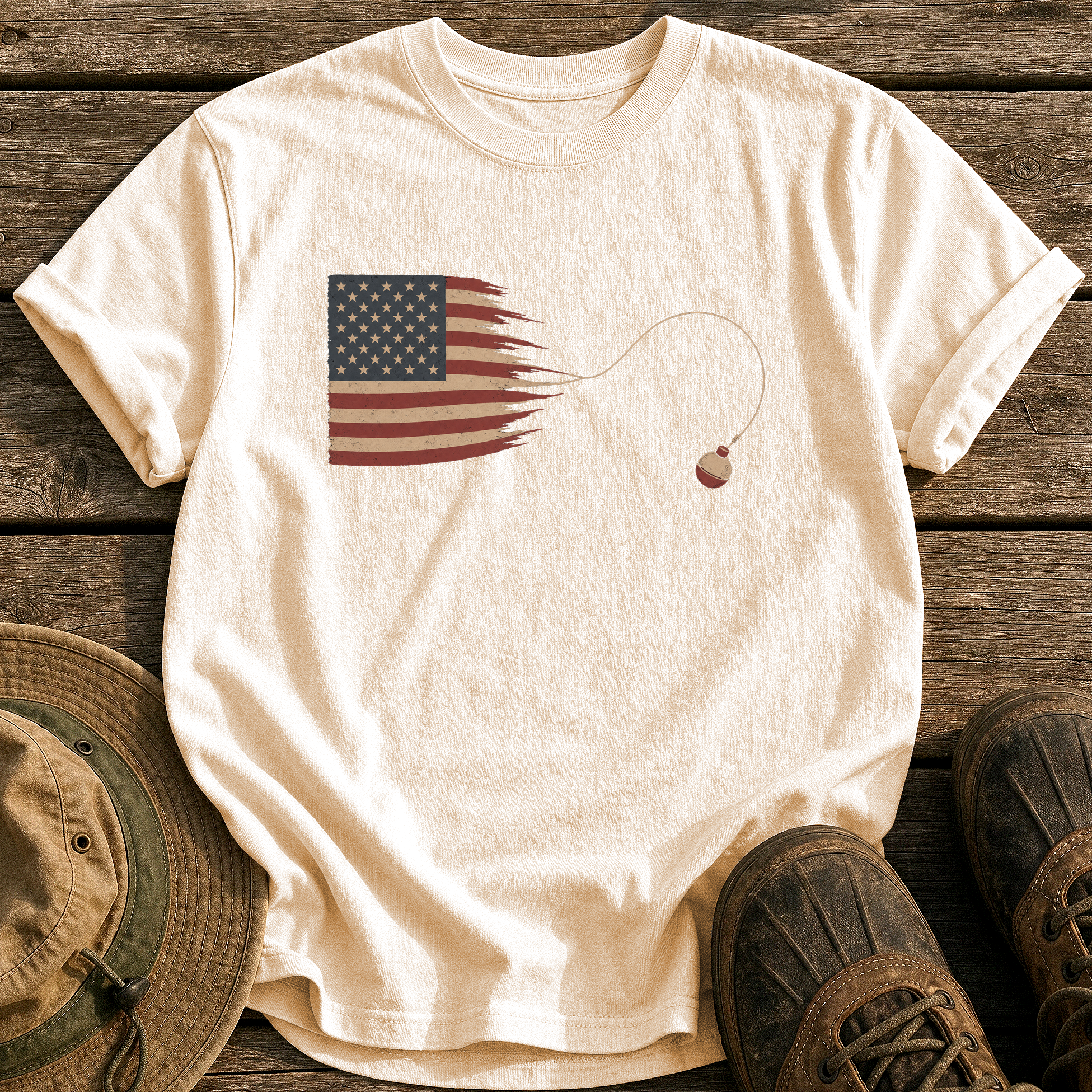 Casting Stripes tee - Ivory - front