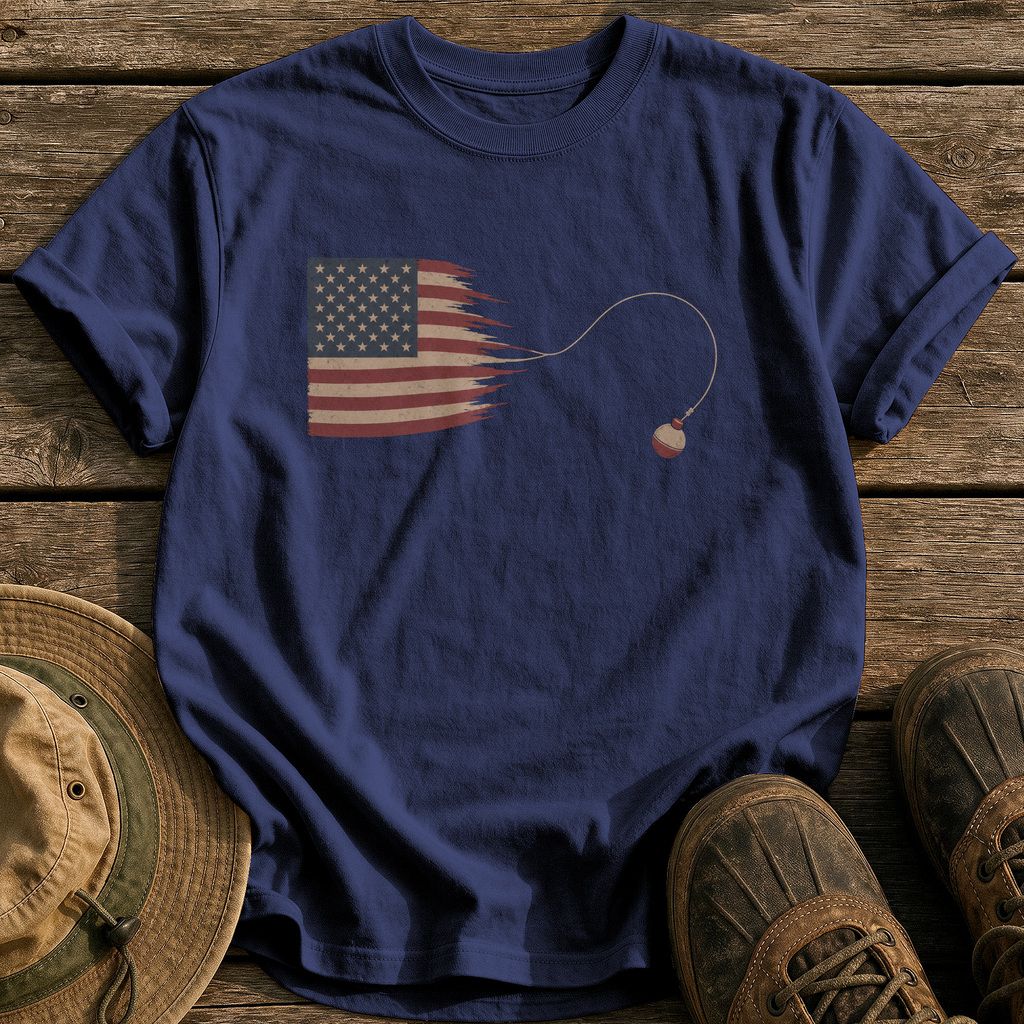 Casting Stripes tee - True Navy - front