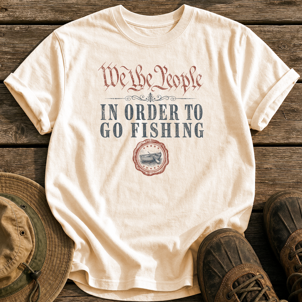 We the People Go Fishing tee - Ivory - front