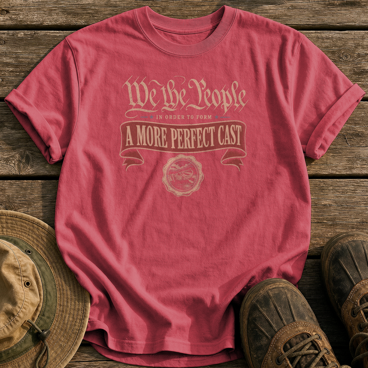 A More Perfect Cast tee - Chili - front