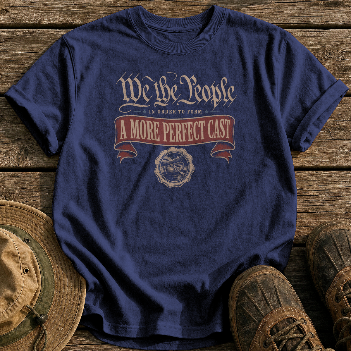 A More Perfect Cast tee - True Navy - front