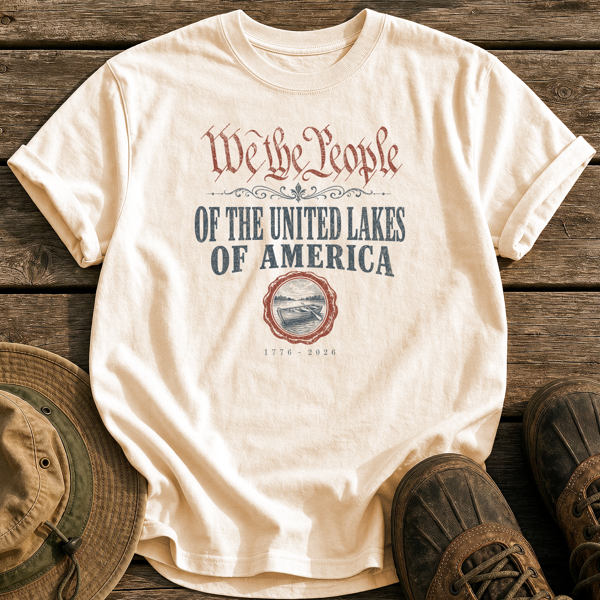 United Lakes of America tee - Ivory - front