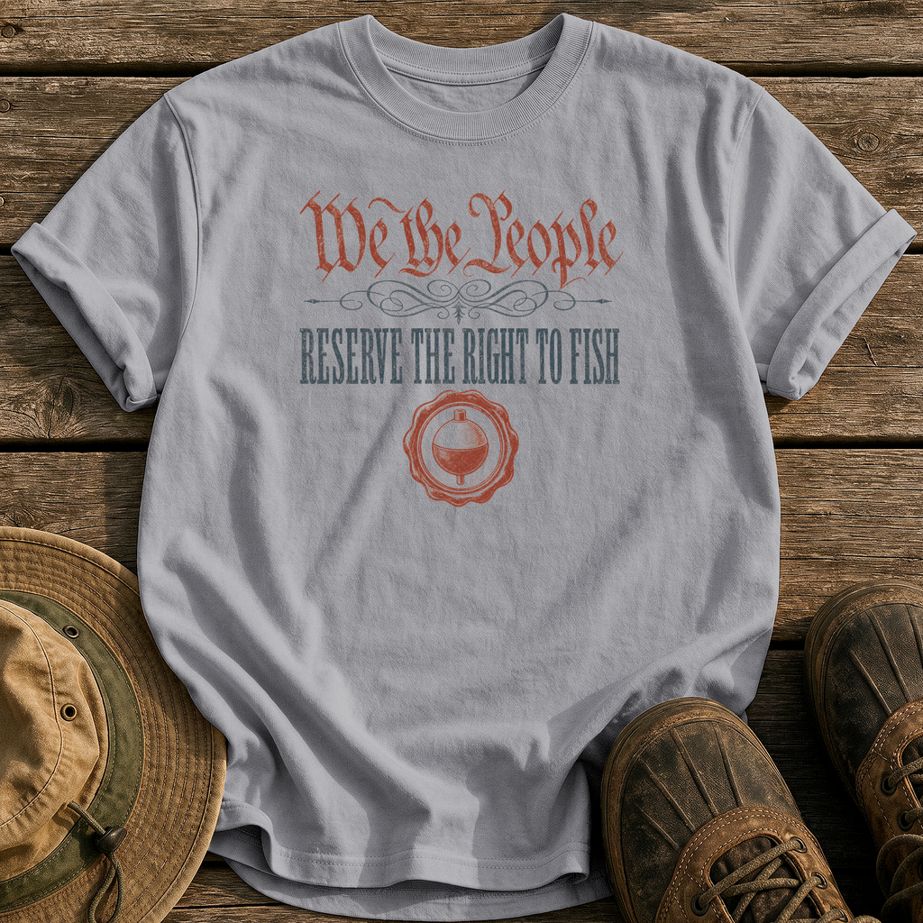 Reserve the Right to Fish tee - Grey - front