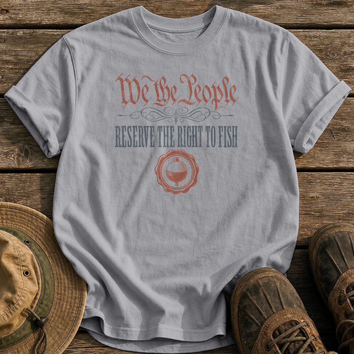 Reserve the Right to Fish tee - Grey - front