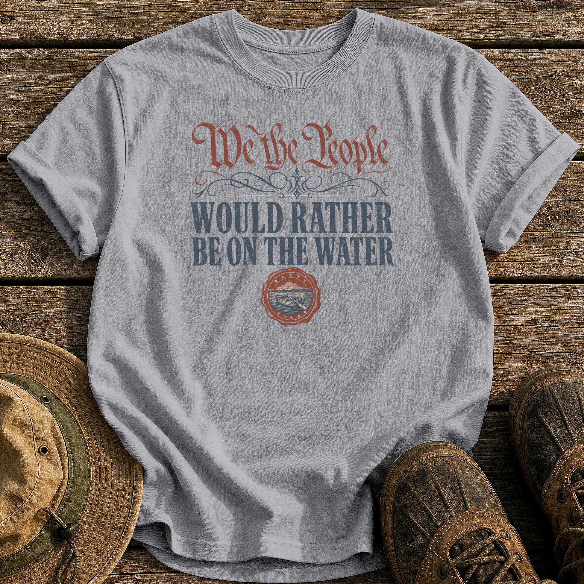 Rather Be on the Water tee - Grey - front