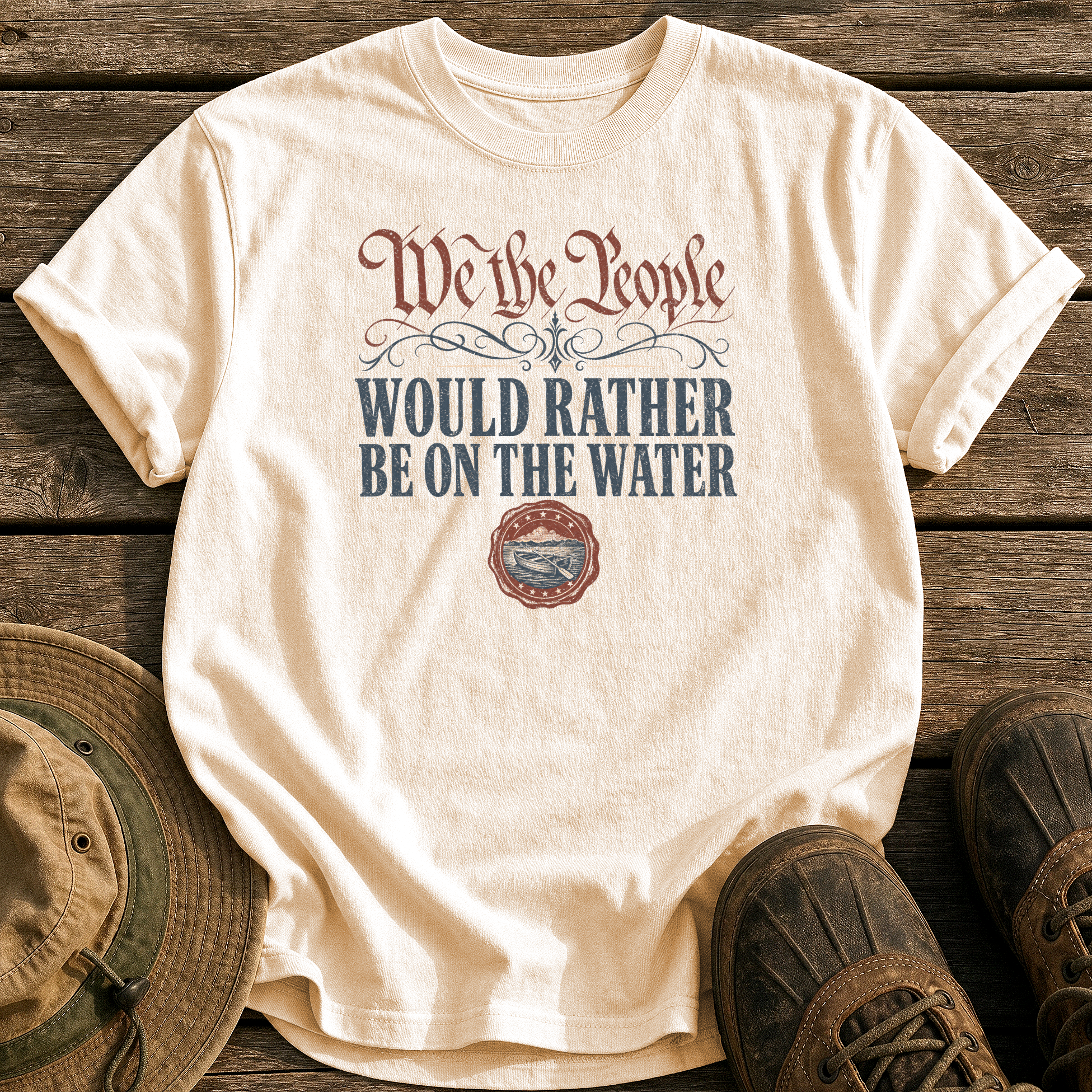 Rather Be on the Water tee - Ivory - front