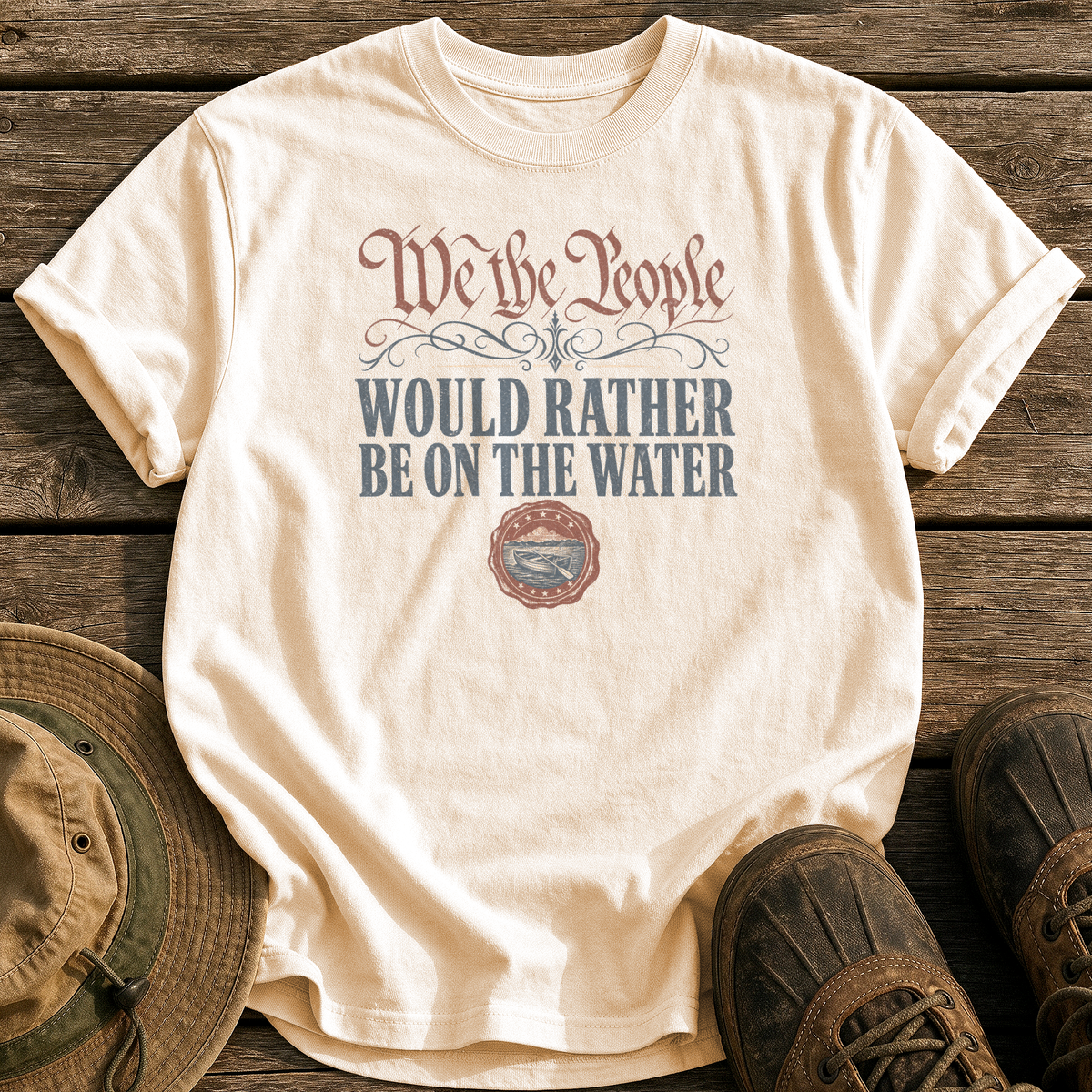 Rather Be on the Water tee - Ivory - front