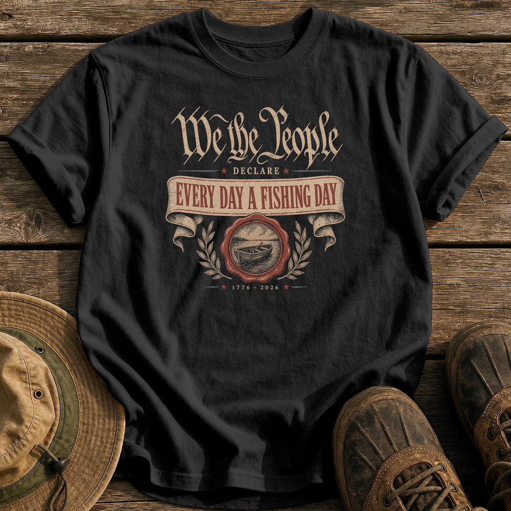Every Day a Fishing Day tee - Black - front