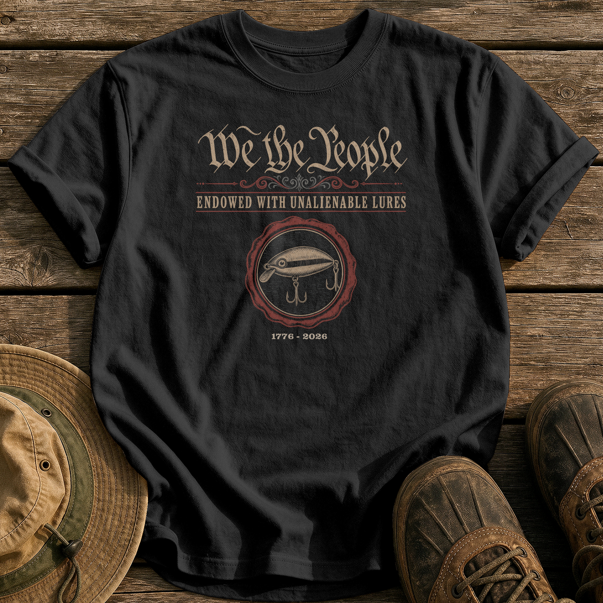 Endowed with Unalienable Lures tee - Black - front