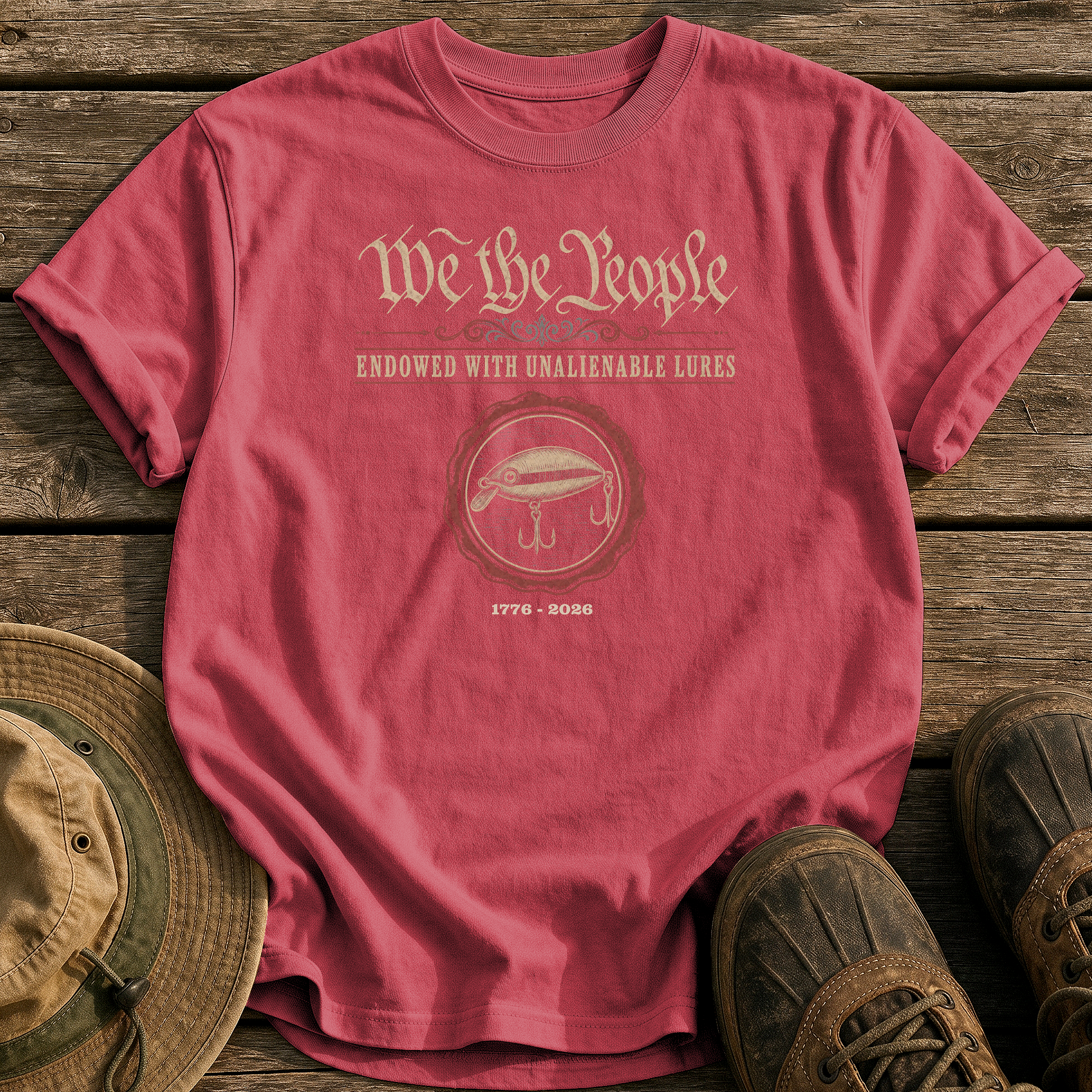 Endowed with Unalienable Lures tee - Chili - front