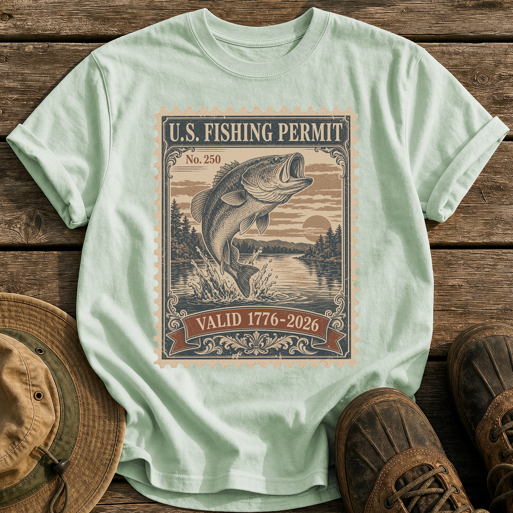 U.S. Fishing Permit 1776 tee - Bay - front