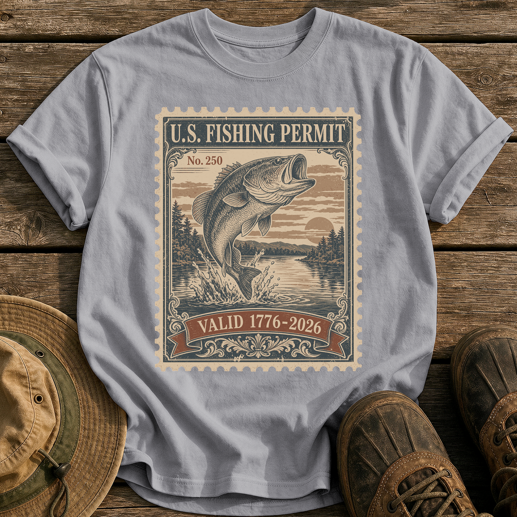 U.S. Fishing Permit 1776 tee - Grey - front