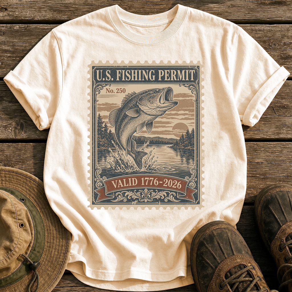U.S. Fishing Permit 1776 tee - Ivory - front