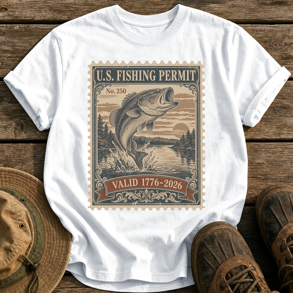 U.S. Fishing Permit 1776 tee - White - front