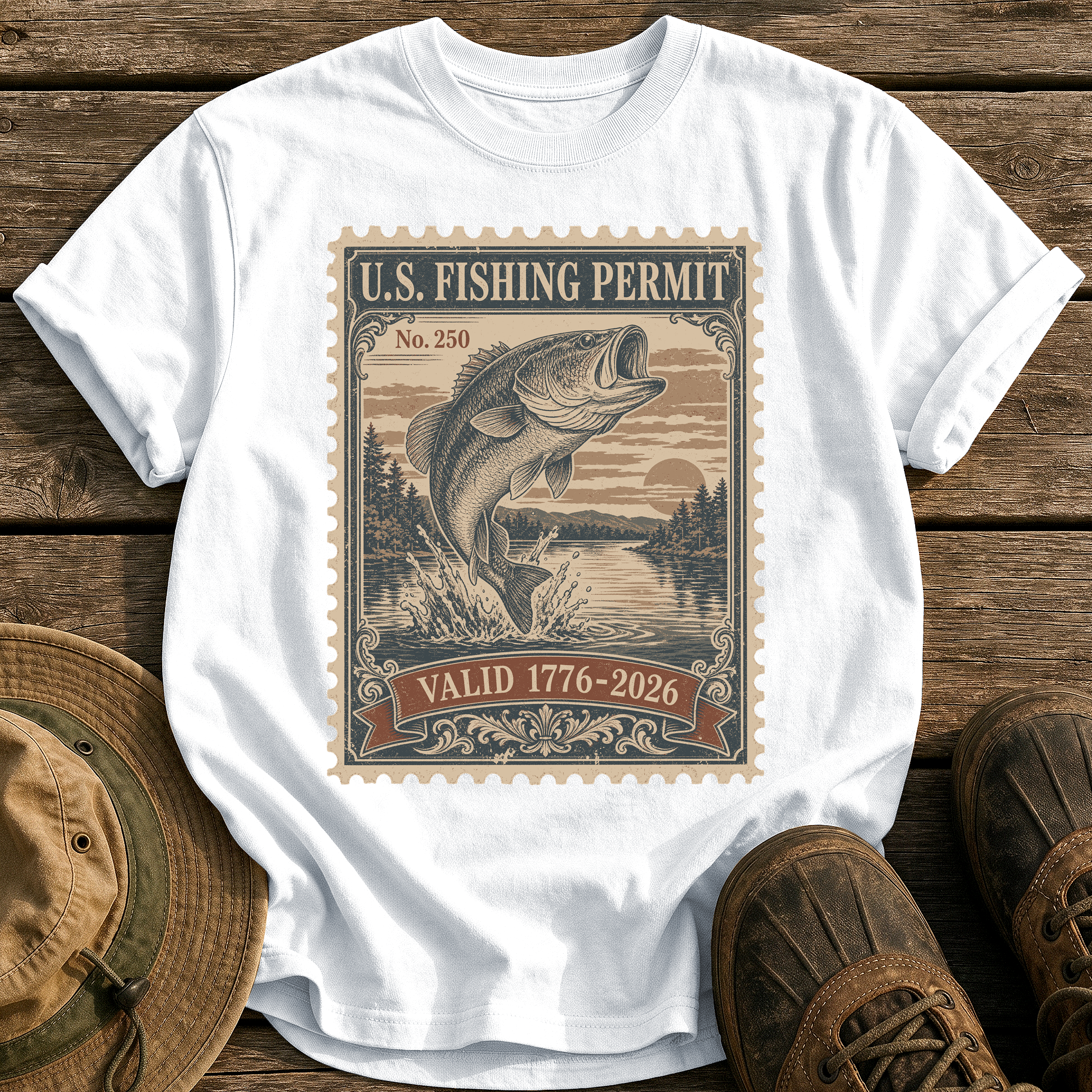 U.S. Fishing Permit 1776 tee - White - front