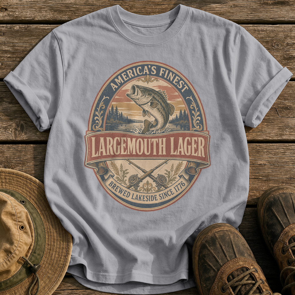 Largemouth Lager tee - Grey - front